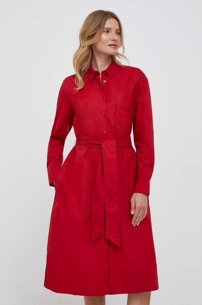 Бавовняна сукня United Colors of Benetton колір червоний mini oversize