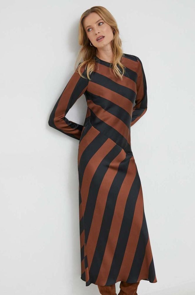 Сукня Sisley колір коричневий maxi пряма