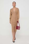Сукня BOSS колір бежевий mini облягаюча