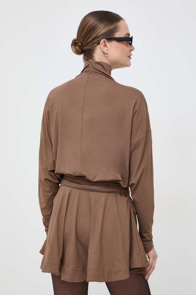 Сукня Pinko колір коричневий mini oversize фото 3