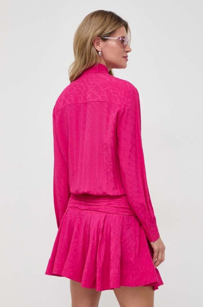 Сукня з домішкою шовку Pinko колір фіолетовий mini oversize фото 3