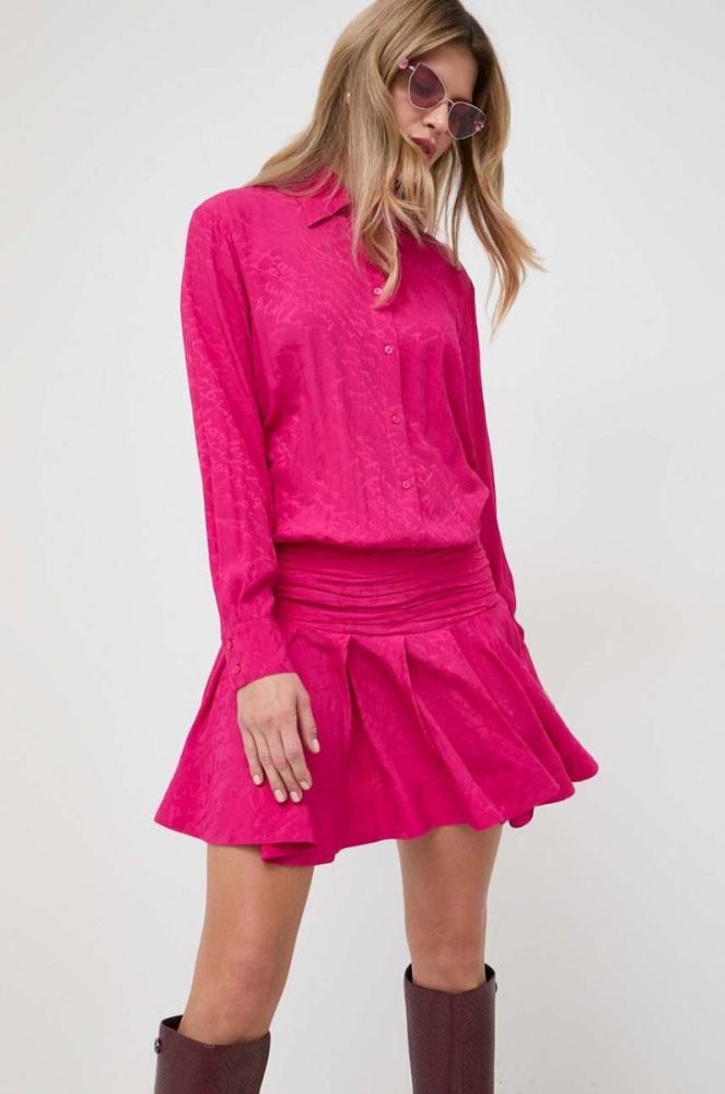Сукня з домішкою шовку Pinko колір фіолетовий mini oversize фото 4
