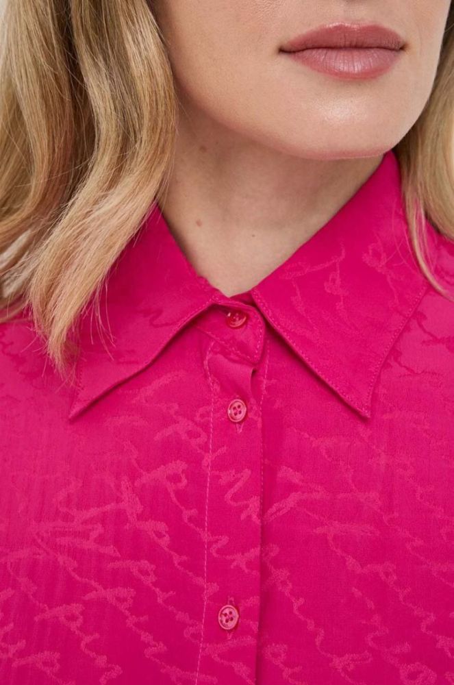 Сукня з домішкою шовку Pinko колір фіолетовий mini oversize фото 6