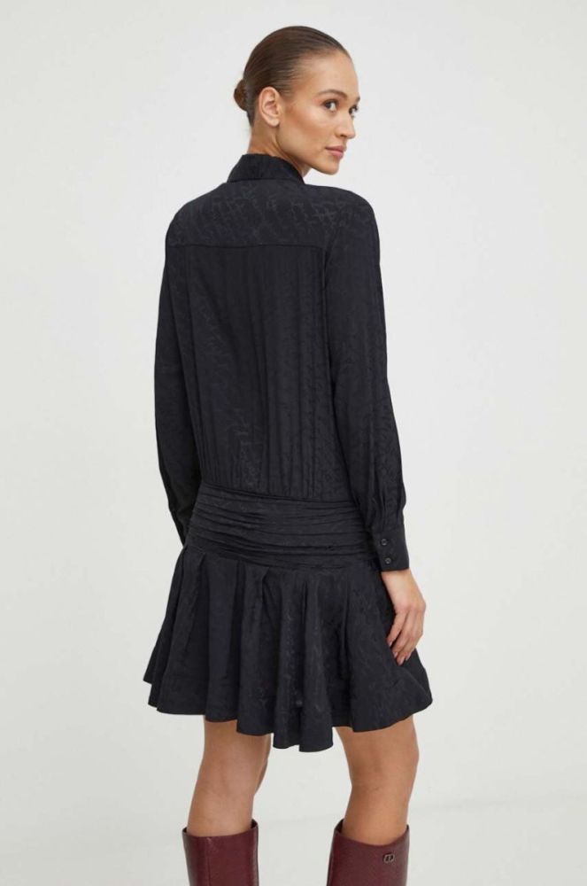 Сукня з домішкою шовку Pinko колір чорний mini oversize фото 3