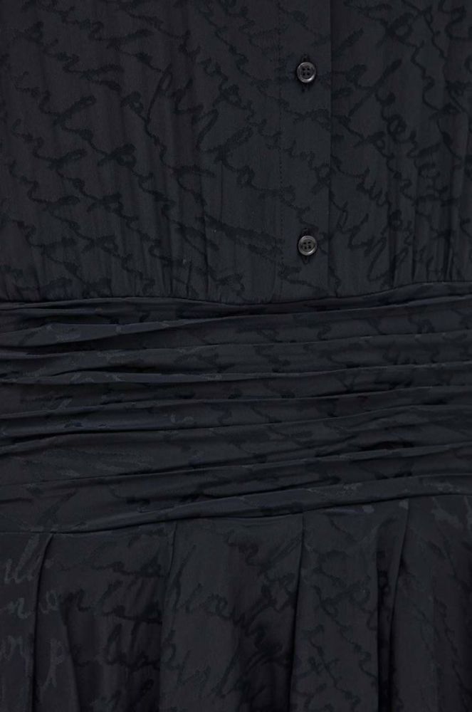 Сукня з домішкою шовку Pinko колір чорний mini oversize фото 5