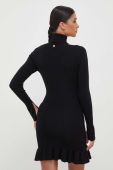 Вовняна сукня Pinko колір чорний mini облягаюча (3529289)