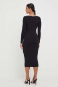 Сукня Pinko колір чорний midi облягаюча (3529296)