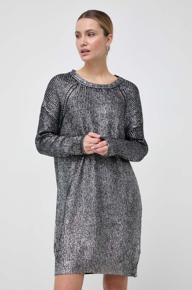 Сукня з домішкою вовни Pinko колір срібний mini oversize фото 2