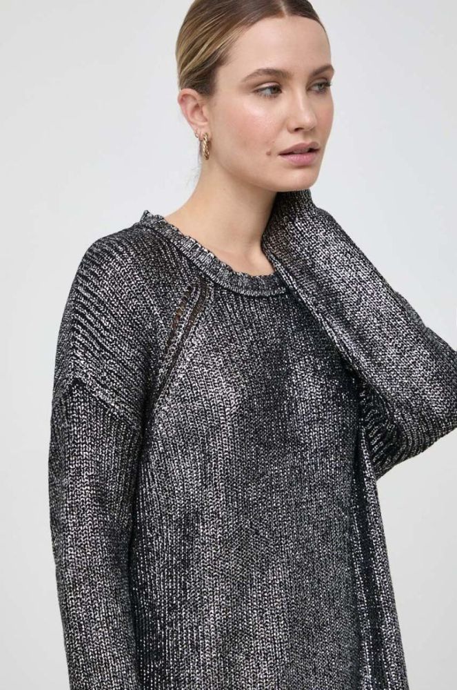 Сукня з домішкою вовни Pinko колір срібний mini oversize фото 4
