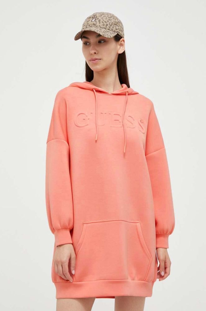 Сукня Guess колір помаранчевий mini oversize