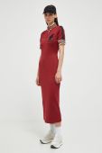 Сукня Guess колір бордовий midi облягаюча
