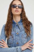 Джинсова сукня Moschino Jeans mini розкльошена колір блакитний
