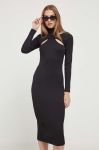 Сукня HUGO колір чорний midi облягаюча (3520425)