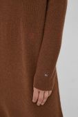 Вовняна сукня Tommy Hilfiger колір коричневий midi oversize