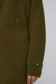Вовняна сукня Tommy Hilfiger колір зелений mini oversize