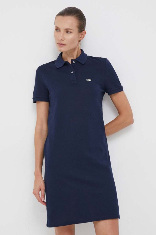 Бавовняна сукня Lacoste колір синій mini пряма (3542418)