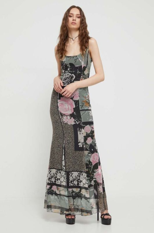 Шовкова сукня Blugirl Blumarine колір чорний maxi пряма