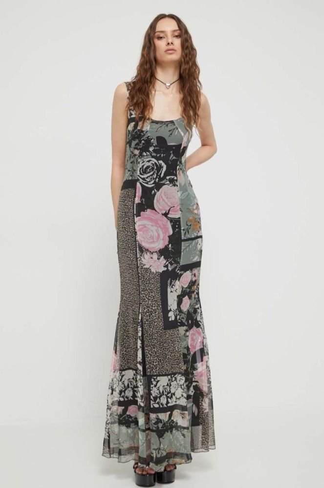 Шовкова сукня Blugirl Blumarine колір чорний maxi пряма фото 4