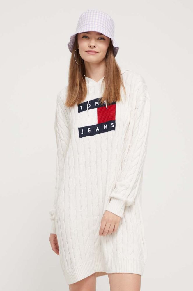 Сукня Tommy Jeans колір бежевий mini oversize