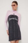 Джинсова сукня Tommy Jeans колір сірий mini облягаюча