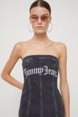 Джинсова сукня Tommy Jeans колір сірий mini облягаюча