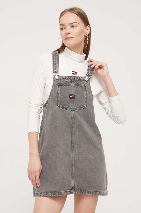 Джинсова сукня Tommy Jeans колір сірий mini пряма