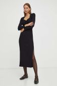 Сукня BA&SH колір чорний midi облягаюча