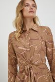 Сукня Lauren Ralph Lauren колір коричневий midi розкльошена
