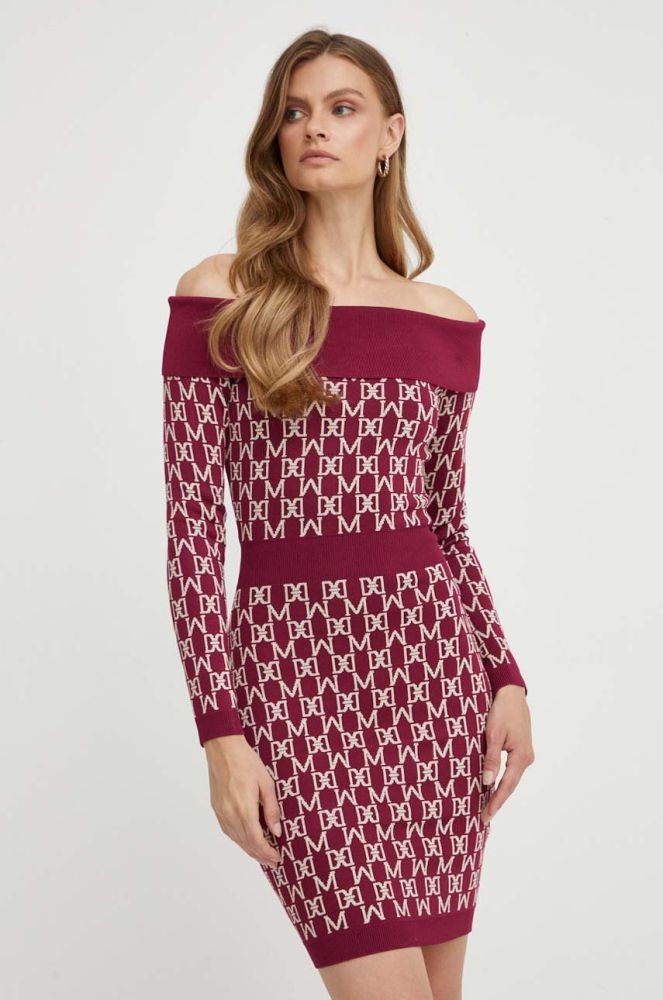 Сукня Marciano Guess колір бордовий mini облягаюча (3547630)