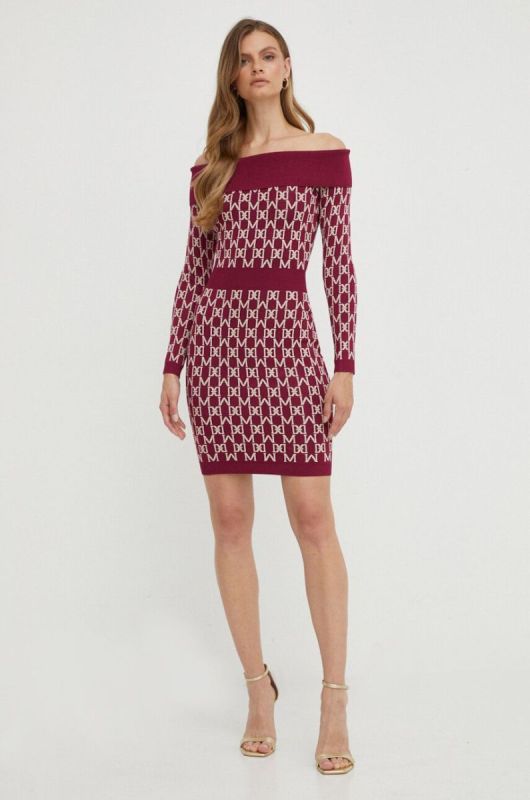 Сукня Marciano Guess колір бордовий mini облягаюча (3547630) фото 2