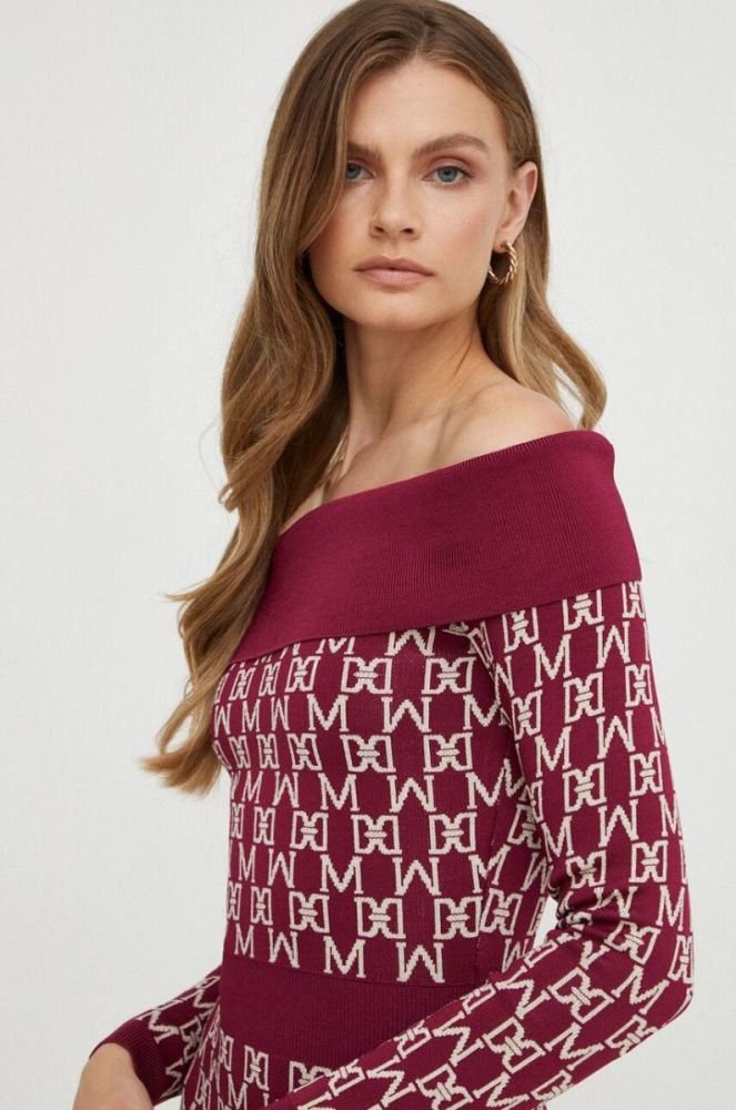 Сукня Marciano Guess колір бордовий mini облягаюча (3547630) фото 4