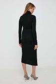 Вовняна сукня Patrizia Pepe колір чорний maxi облягаюча