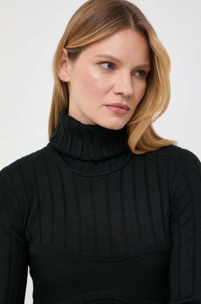 Вовняна сукня Patrizia Pepe колір чорний maxi облягаюча фото 5