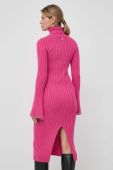 Вовняна сукня Patrizia Pepe колір рожевий midi облягаюча
