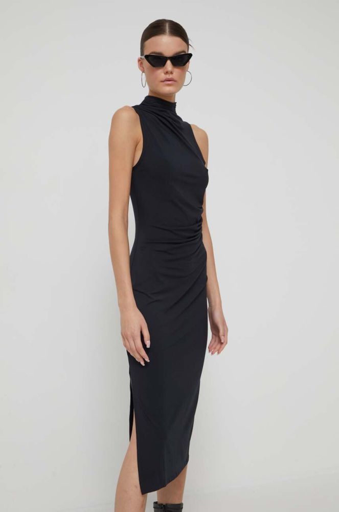 Сукня Superdry колір чорний midi облягаюча (3578416)