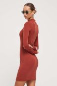 Сукня Superdry колір коричневий mini облягаюча (3582984)