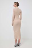 Сукня Bardot колір бежевий maxi облягаюча (3558568)