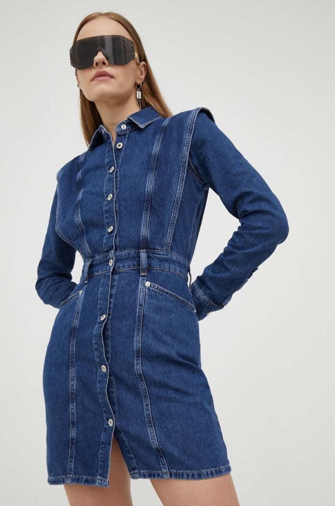 Джинсова сукня Karl Lagerfeld Jeans mini розкльошена колір блакитний (3493570)