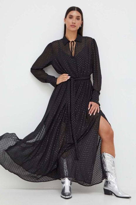 Сукня Twinset колір чорний maxi розкльошена (3591869)