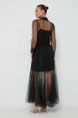 Сукня Twinset колір чорний maxi розкльошена (3630313)