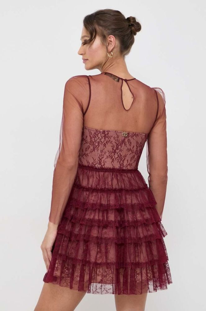Сукня Twinset колір бордовий maxi розкльошена (3635322) фото 3