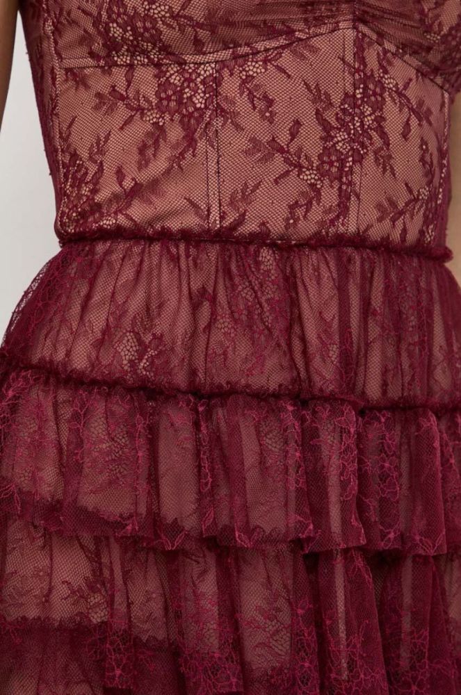 Сукня Twinset колір бордовий maxi розкльошена (3635344) фото 5