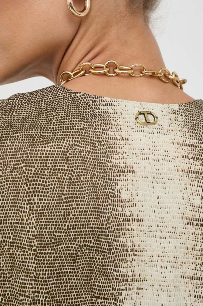 Сукня Twinset колір зелений mini пряма фото 8