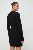 Вовняна сукня Twinset колір чорний mini oversize
