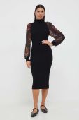 Сукня Twinset колір чорний midi облягаюча (3591877)
