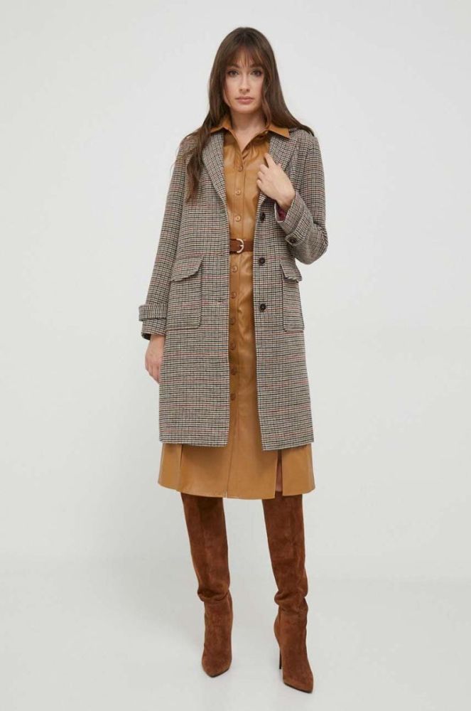 Сукня Dkny колір коричневий midi пряма фото 2