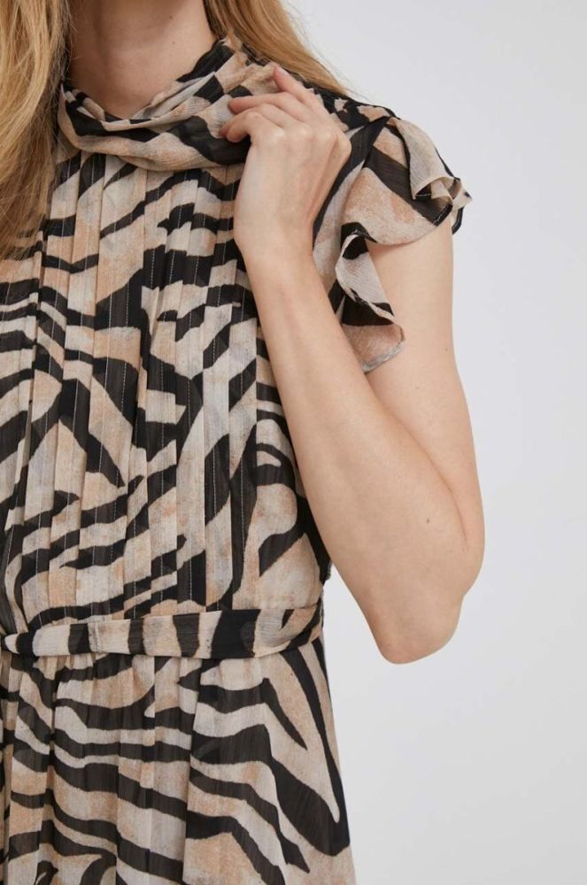 Сукня Dkny колір бежевий mini розкльошена (3471417) фото 5