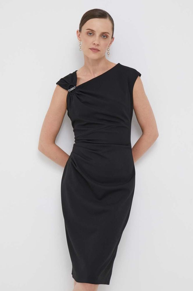 Сукня Dkny колір чорний midi пряма (3463641)