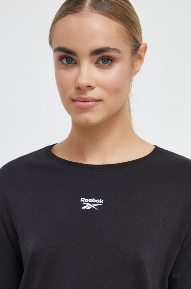 Бавовняна сукня Reebok колір чорний mini пряма фото 4