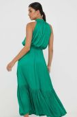 Сукня Morgan колір зелений maxi розкльошена (3416444)